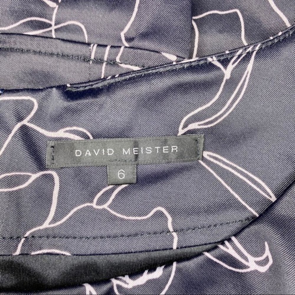 David Meister Floral Flounce Hem Sheath Dress Cocktail Party 6 Small - Picture 8 of 11
